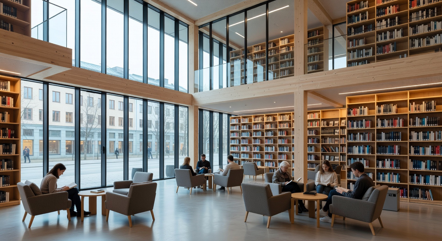 Beautiful modern library architecture